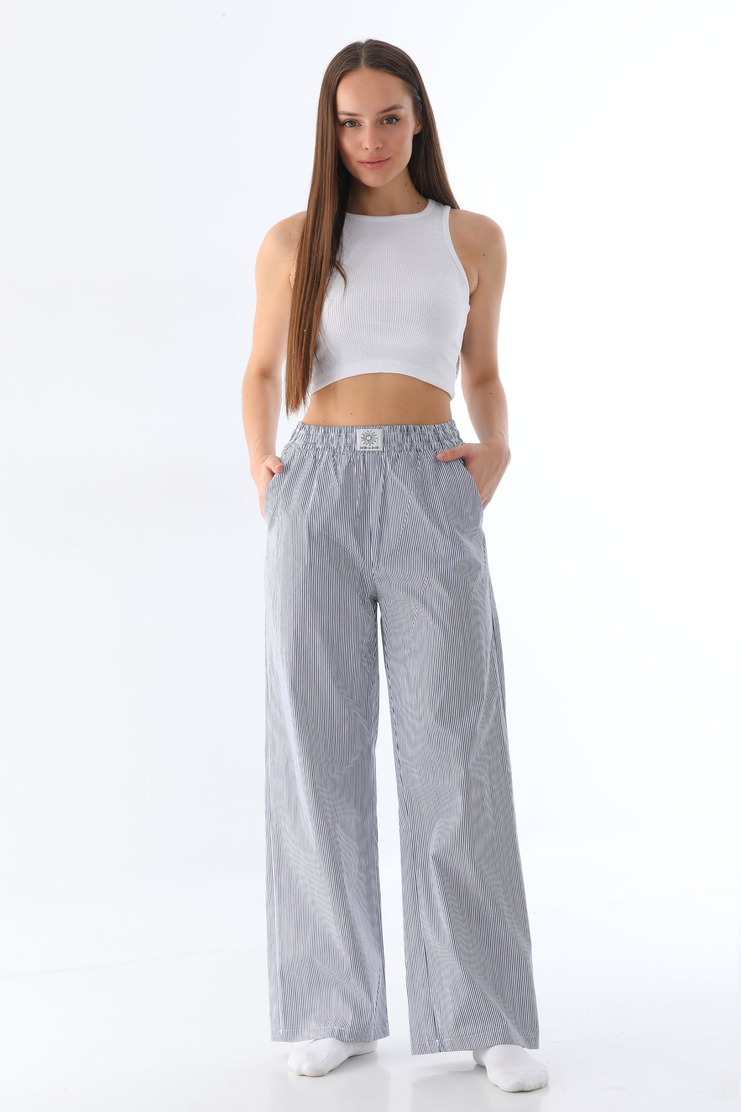 Navy Striped Ensoleillé Trousers