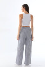 ÇİZGİLİ PANTOLON - LACİVERT