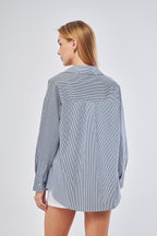 Navy Blue Striped Ensoleillé Shirt