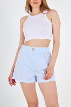 ÇİZGİLİ ŞORT - BEBE MAVİ