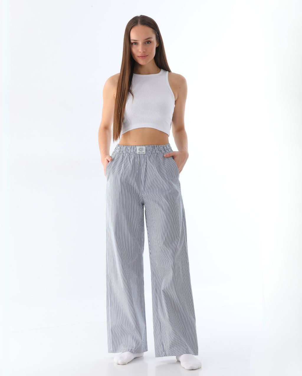 Navy Striped Ensoleillé Trousers