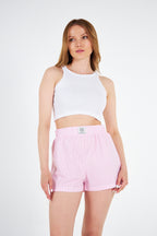 CROP ŞORT SET - PEMBE