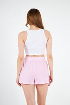 CROP ŞORT SET - PEMBE