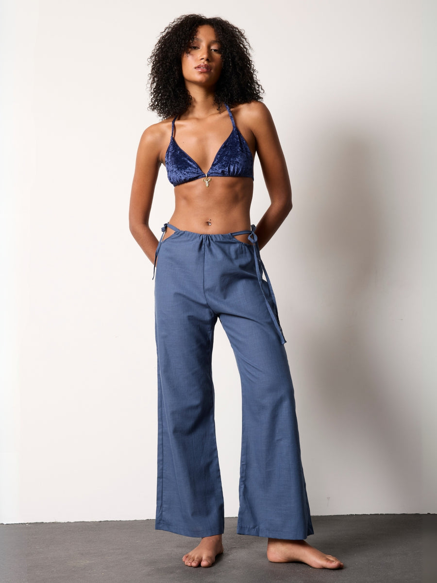 KETEN PANTOLON - LACİVERT