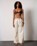 Cream Amande Linen Trousers