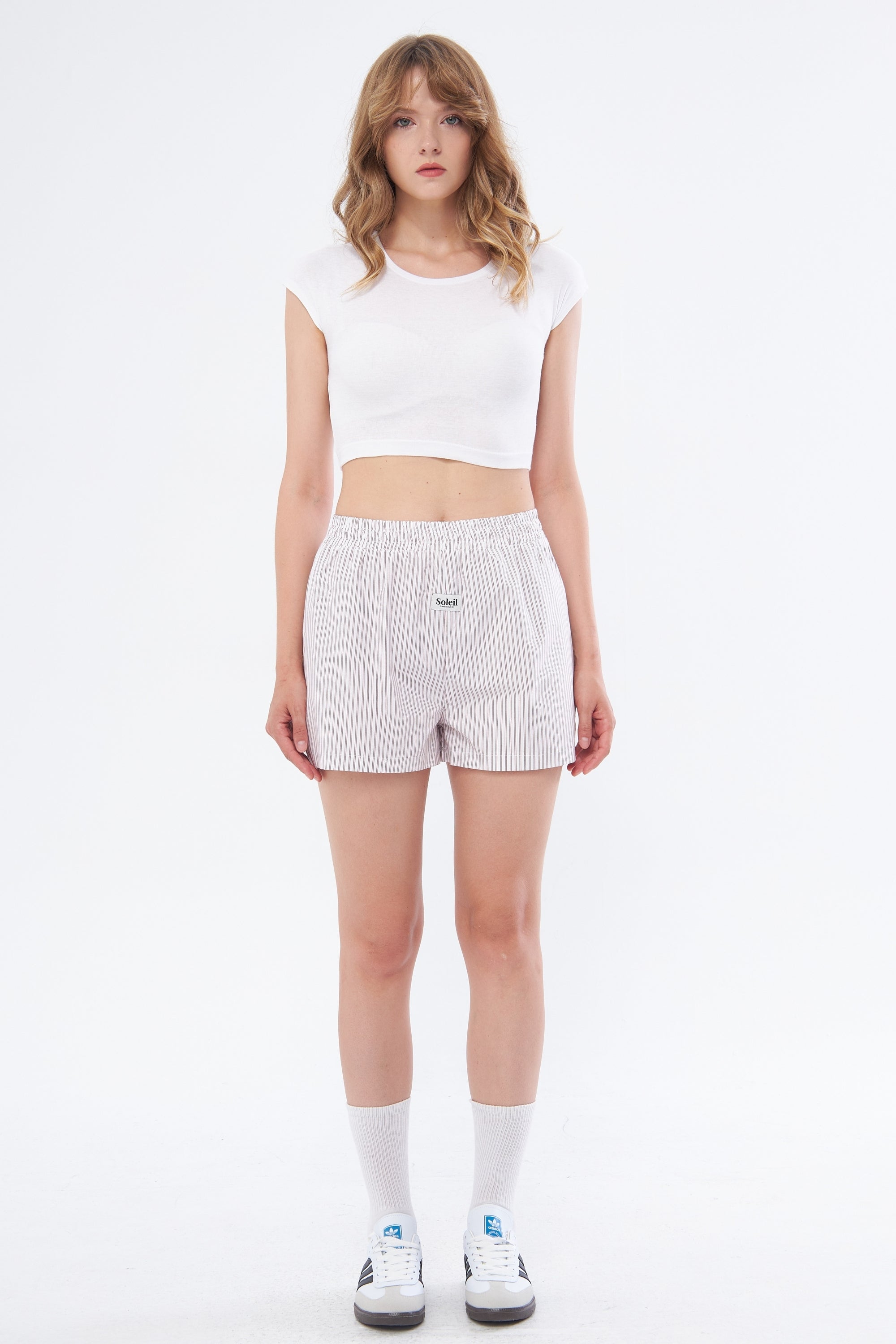 CERISE ŞORT - BORDO ÇİZGİLİ