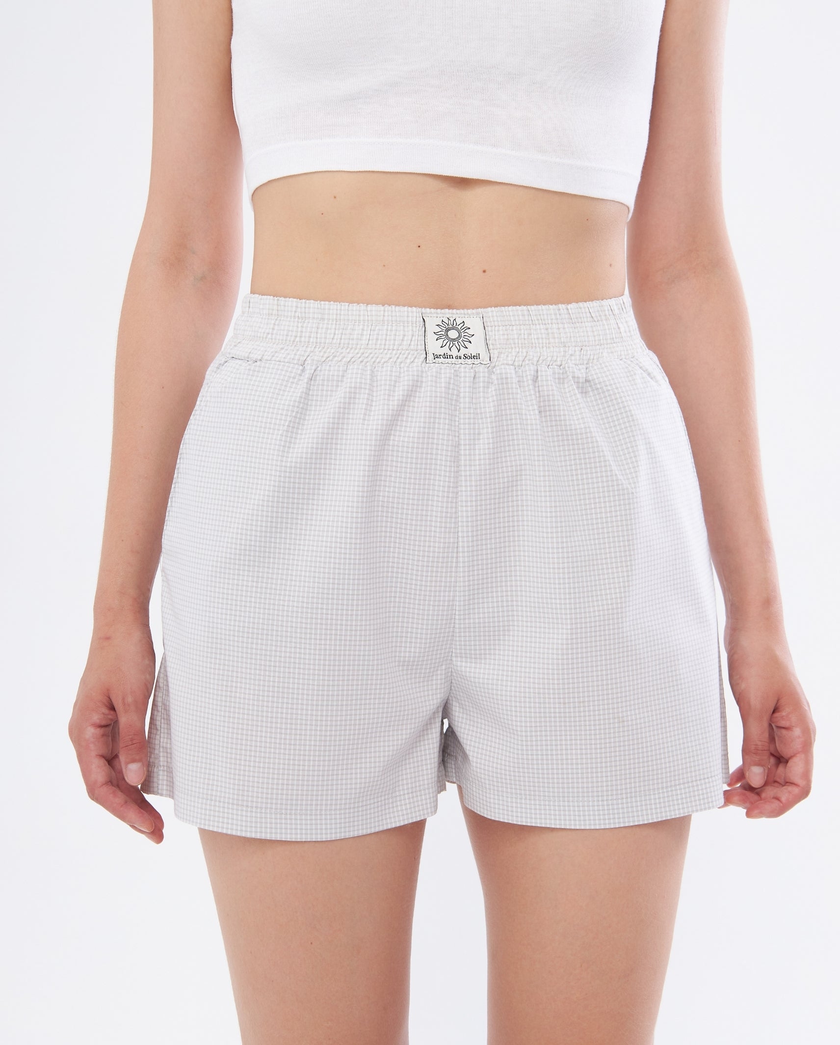 Gray Gingham Camille Shorts