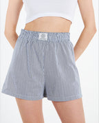 ÇİZGİLİ ŞORT - LACİVERT