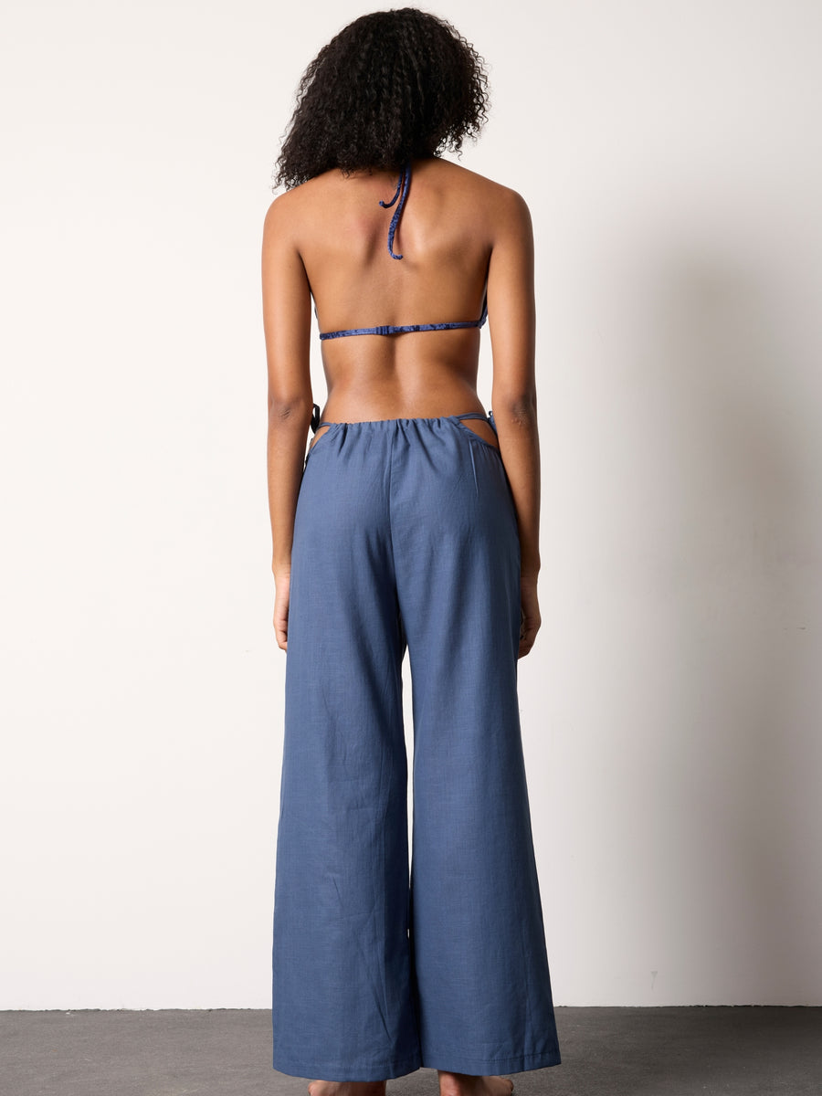 KETEN PANTOLON - LACİVERT
