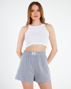 CROP ŞORT SET - LACİVERT