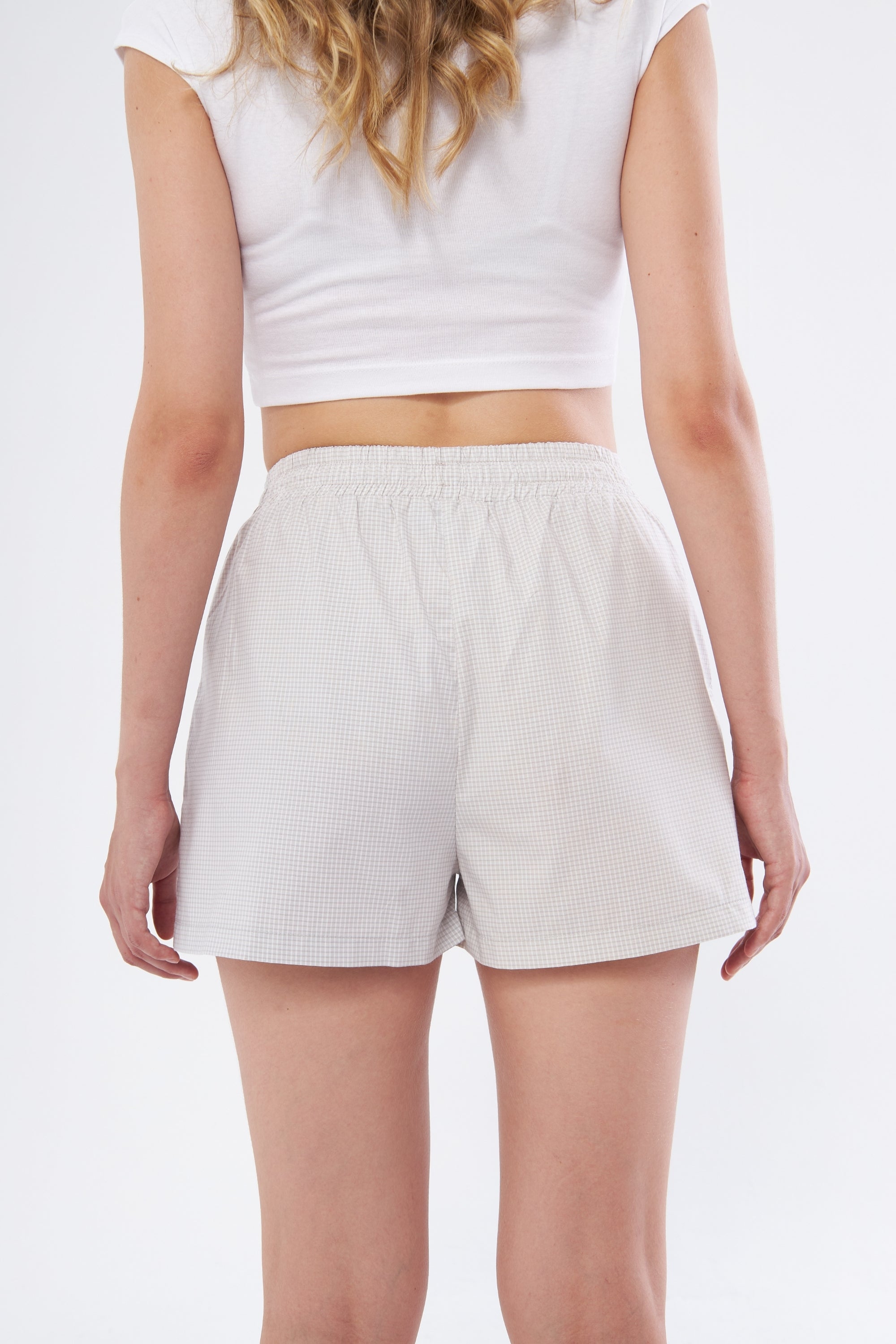 Gray Gingham Camille Shorts