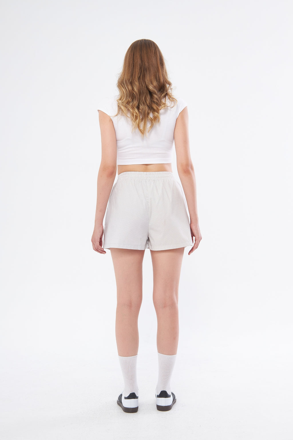 Gray Gingham Camille Shorts