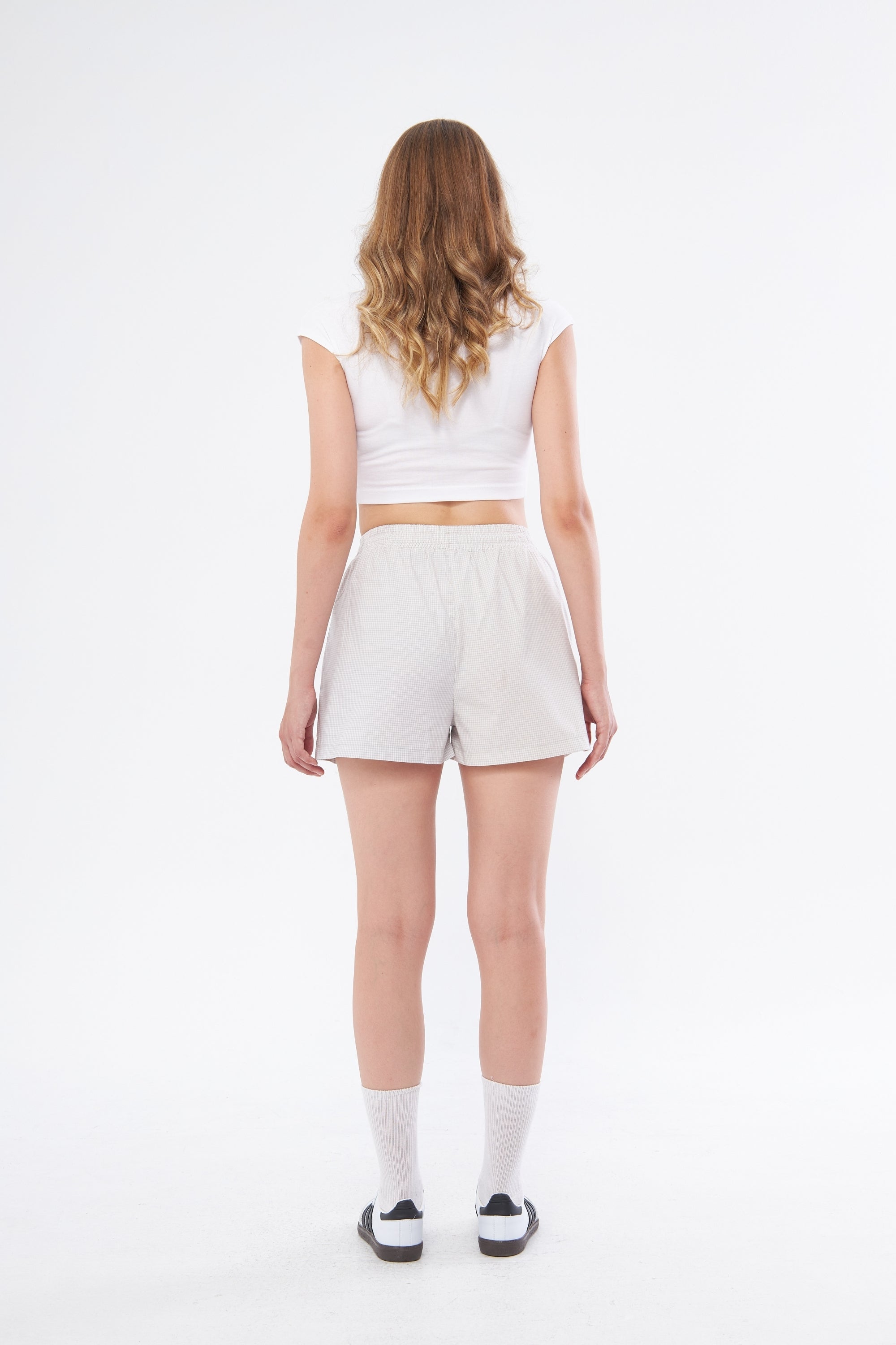 Gray Gingham Camille Shorts