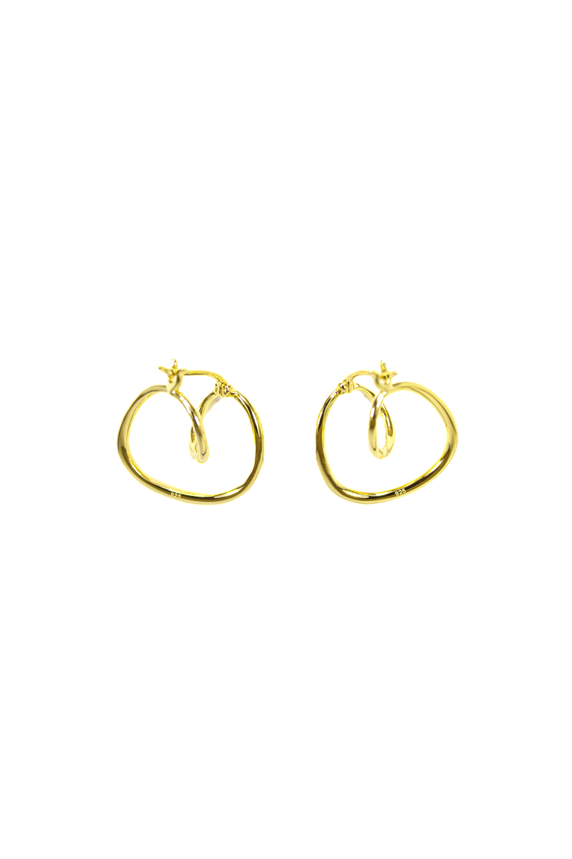 925 Sterling Silver Gold Plated Paradox Earrings