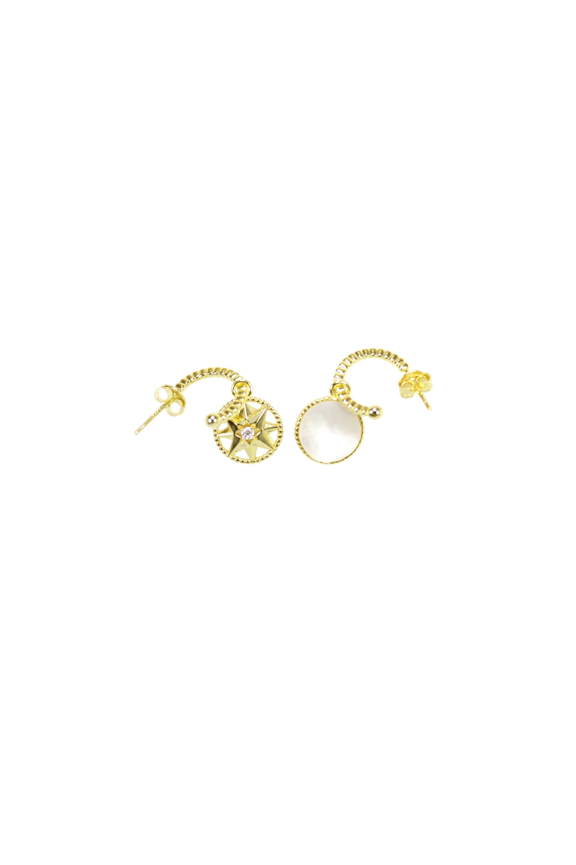 925 Sterling Silver Double Sided Soleil Earrings