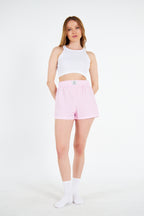ÇİZGİLİ ŞORT - PEMBE
